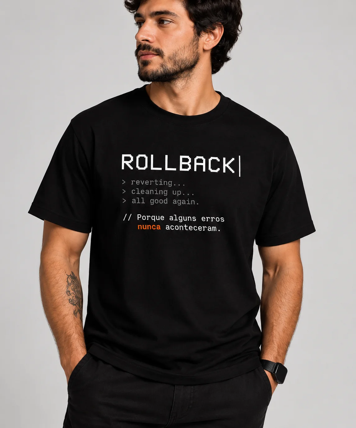 Camiseta Tecnolodia com a estampa Camiseta Rollback