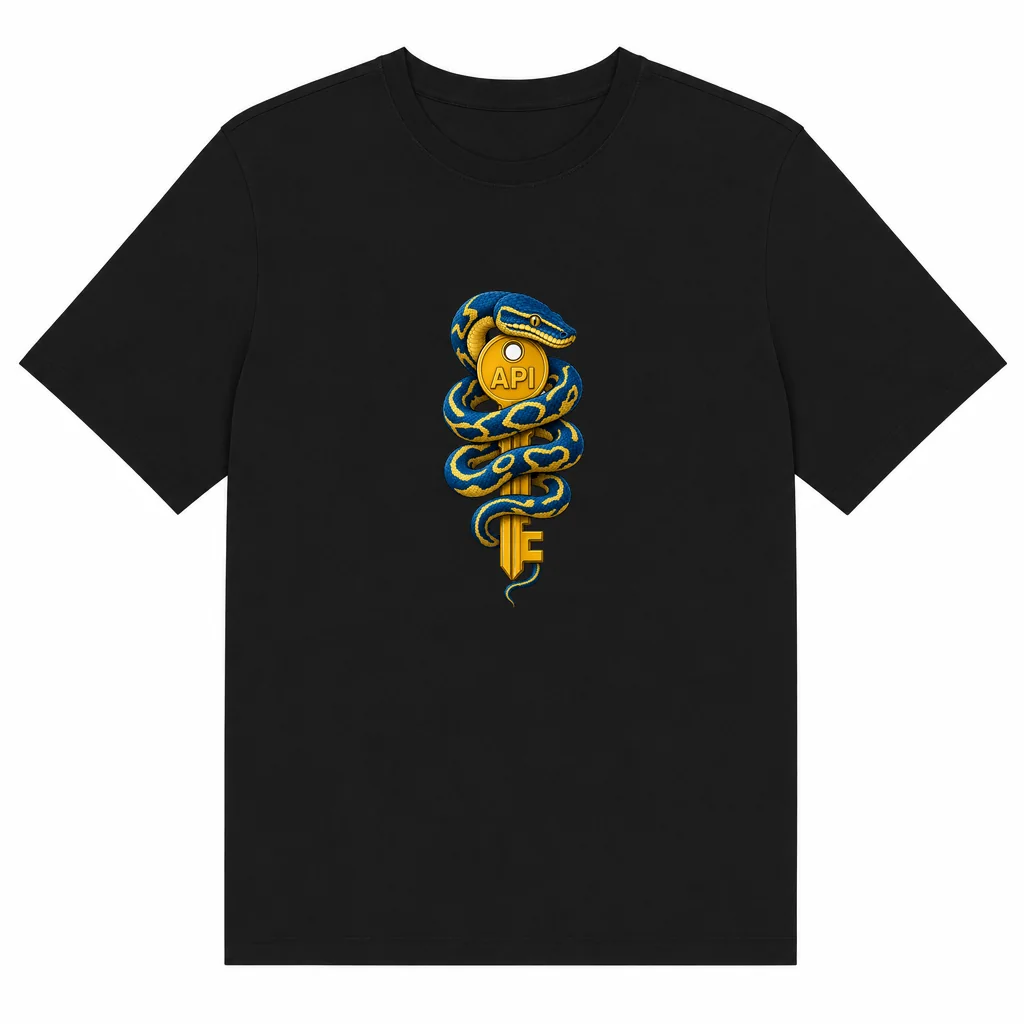 Camiseta preta com a estampa Camiseta API Key